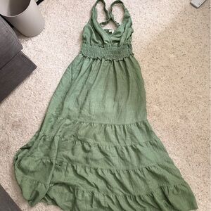 Max Studio Green Halter Top